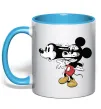 Чашка з кольоровою ручкою Mickey Mouse crazy Блакитний фото