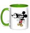 Чашка з кольоровою ручкою Mickey Mouse crazy Зелений фото
