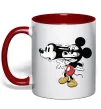 Чашка з кольоровою ручкою Mickey Mouse crazy Червоний фото