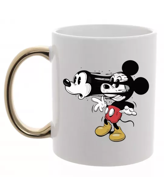 Чашка з кольоровою ручкою Mickey Mouse crazy Золото фото
