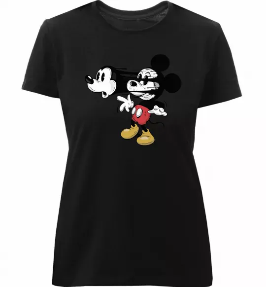 Жіноча преміум футболка Mickey Mouse crazy Чорний фото