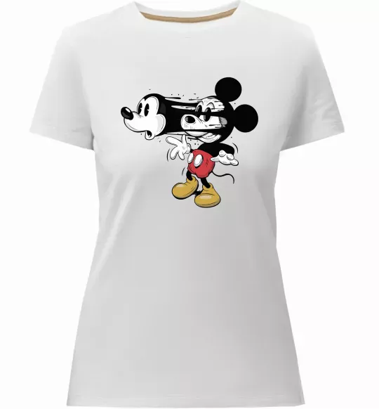 Жіноча преміум футболка Mickey Mouse crazy Білий фото