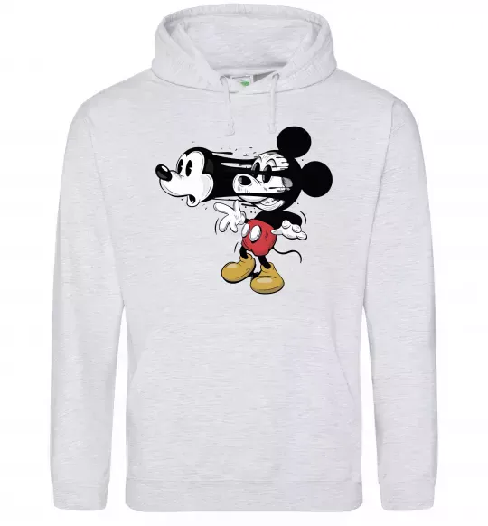 Чоловіча толстовка (худі) Mickey Mouse crazy Сірий меланж фото