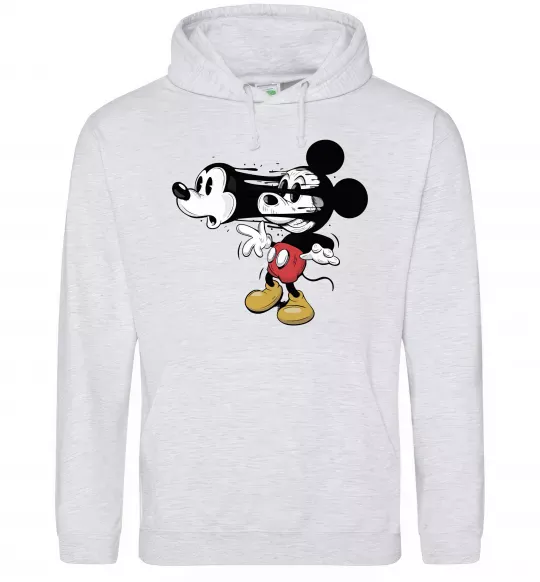 Женская толстовка (худи) Mickey Mouse crazy Серый меланж фото