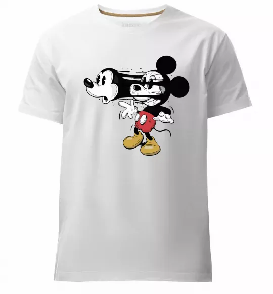 Мужская премиум футболка Mickey Mouse crazy Белый фото