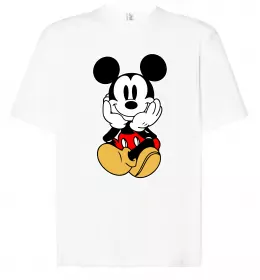 Футболка Оверсайз Cute Mickey Mouse Білий фото