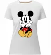 Женская премиум футболка Cute Mickey Mouse Белый фото