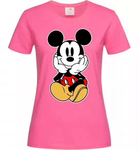 Жіноча футболка Cute Mickey Mouse Яскраво-рожевий фото