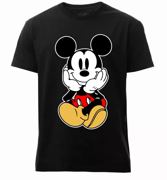 Чоловіча преміум футболка Cute Mickey Mouse Чорний фото