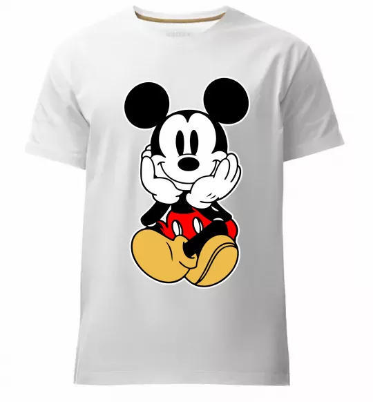 Чоловіча преміум футболка Cute Mickey Mouse Білий фото