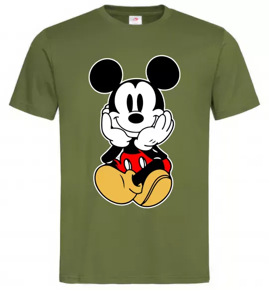 Чоловіча футболка Cute Mickey Mouse Оливковий фото