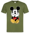 Чоловіча футболка Cute Mickey Mouse Оливковий фото