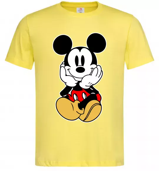Чоловіча футболка Cute Mickey Mouse Лимонний фото