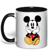 Чашка с цветной ручкой Cute Mickey Mouse Черный фото