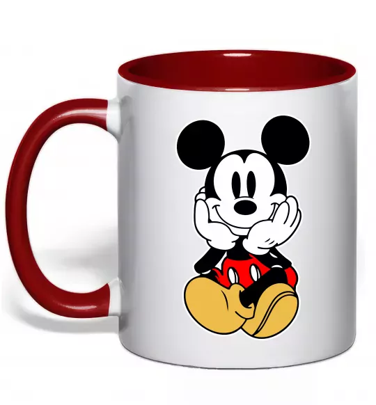 Чашка с цветной ручкой Cute Mickey Mouse Красный фото