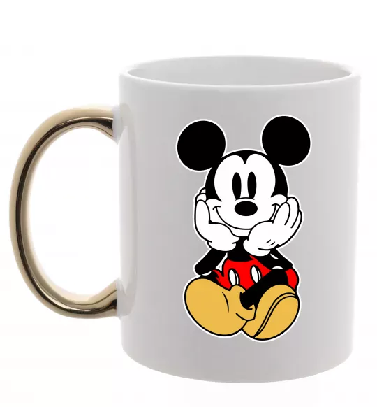 Чашка с цветной ручкой Cute Mickey Mouse Золото фото