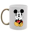 Чашка с цветной ручкой Cute Mickey Mouse Золото фото
