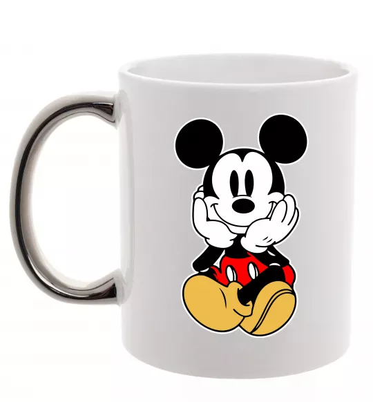 Чашка с цветной ручкой Cute Mickey Mouse Серебро фото