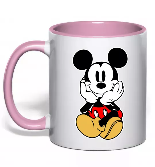 Чашка с цветной ручкой Cute Mickey Mouse Нежно розовый фото