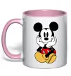 Чашка с цветной ручкой Cute Mickey Mouse Нежно розовый фото