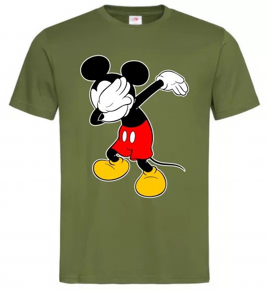 Чоловіча футболка Міккі Маус деб Оливковий фото