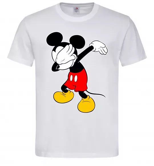 Чоловіча футболка Міккі Маус деб Білий фото