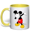 Чашка з кольоровою ручкою Міккі Маус деб Сонячно жовтий фото