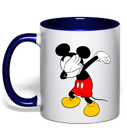 Чашка з кольоровою ручкою Міккі Маус деб Глибокий темно-синій фото