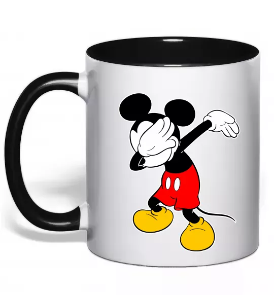 Чашка з кольоровою ручкою Міккі Маус деб Чорний фото