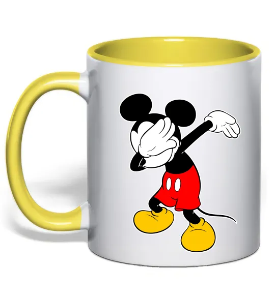 Чашка с цветной ручкой Міккі Маус деб Лимонный фото