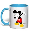 Чашка з кольоровою ручкою Міккі Маус деб Блакитний фото