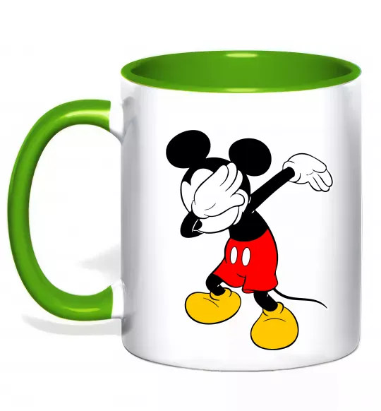 Чашка з кольоровою ручкою Міккі Маус деб Зелений фото