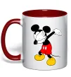 Чашка з кольоровою ручкою Міккі Маус деб Червоний фото
