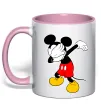 Чашка з кольоровою ручкою Міккі Маус деб Ніжно рожевий фото