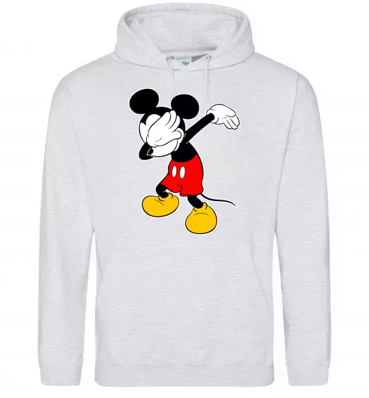Мужская толстовка (худи) Міккі Маус деб Серый меланж фото