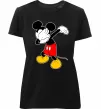 Жіноча преміум футболка Міккі Маус деб Чорний фото
