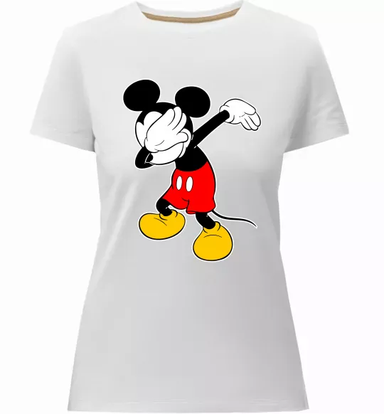 Жіноча преміум футболка Міккі Маус деб Білий фото