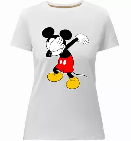 Женская премиум футболка Чорно-білий Міккі Белый фото