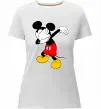 Жіноча преміум футболка Міккі Маус деб Білий фото