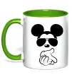 Чашка з кольоровою ручкою Mickey deal with it Зелений фото