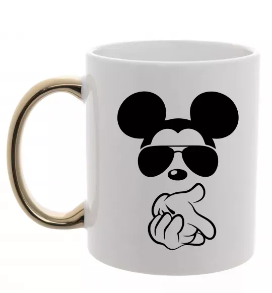 Чашка з кольоровою ручкою Mickey deal with it Золото фото