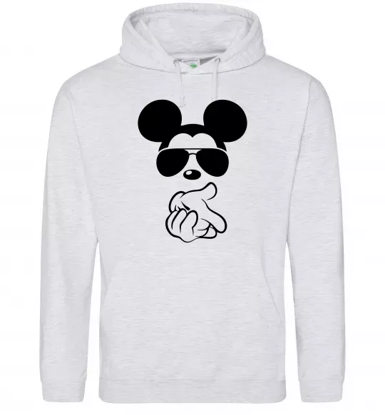 Жіноча толстовка (худі) Mickey deal with it Сірий меланж фото