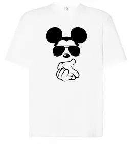 Футболка Оверсайз Чорно-білий Міккі Белый фото