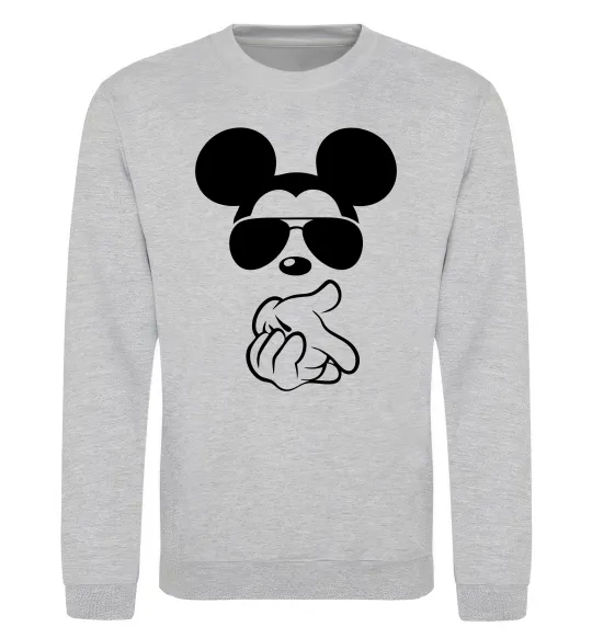Свитшот Mickey deal with it Серый меланж фото