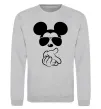 Свитшот Mickey deal with it Серый меланж фото