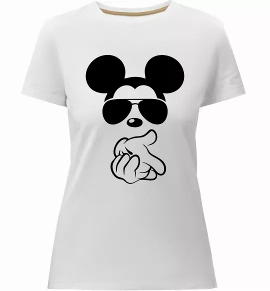 Жіноча преміум футболка Mickey deal with it Білий фото