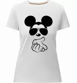 Женская премиум футболка Чорно-білий Міккі Белый фото