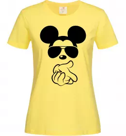 Женская футболка Чорно-білий Міккі Лимонный фото