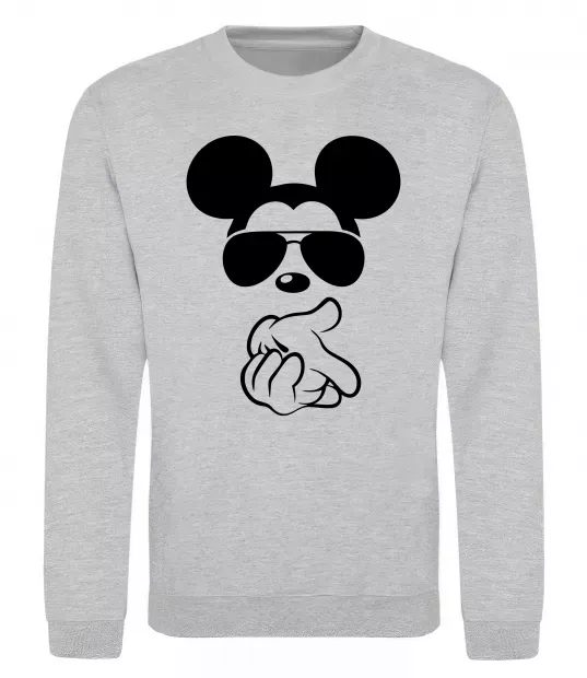 Свитшот Mickey deal with it Серый меланж фото