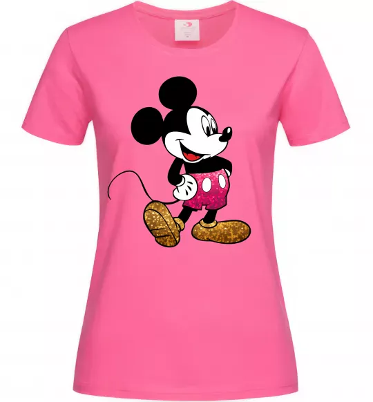 Жіноча футболка Mickey Mouse sparkles Яскраво-рожевий фото
